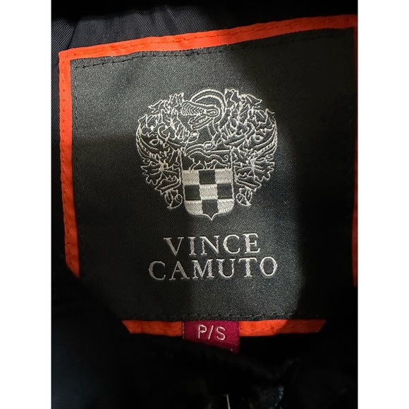 Vince Camuto Black Quilted Full Zip Front Jacket Size S Mid Length - Picture 6 of 6